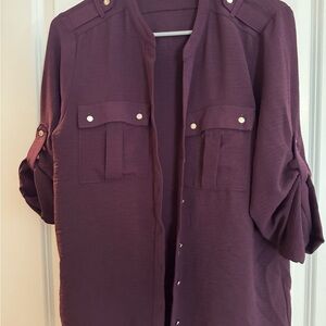 Men's Purple Button-Up Shirt